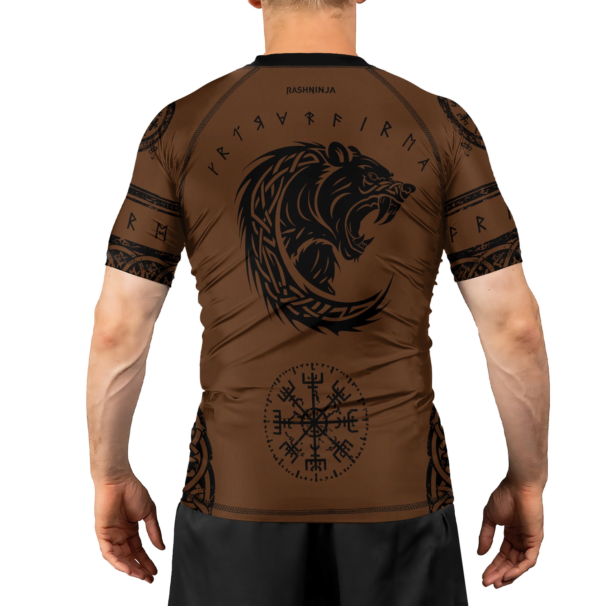 Rashninja Yggdrasil Bear Viking Men's Short Sleeve Rash Guard