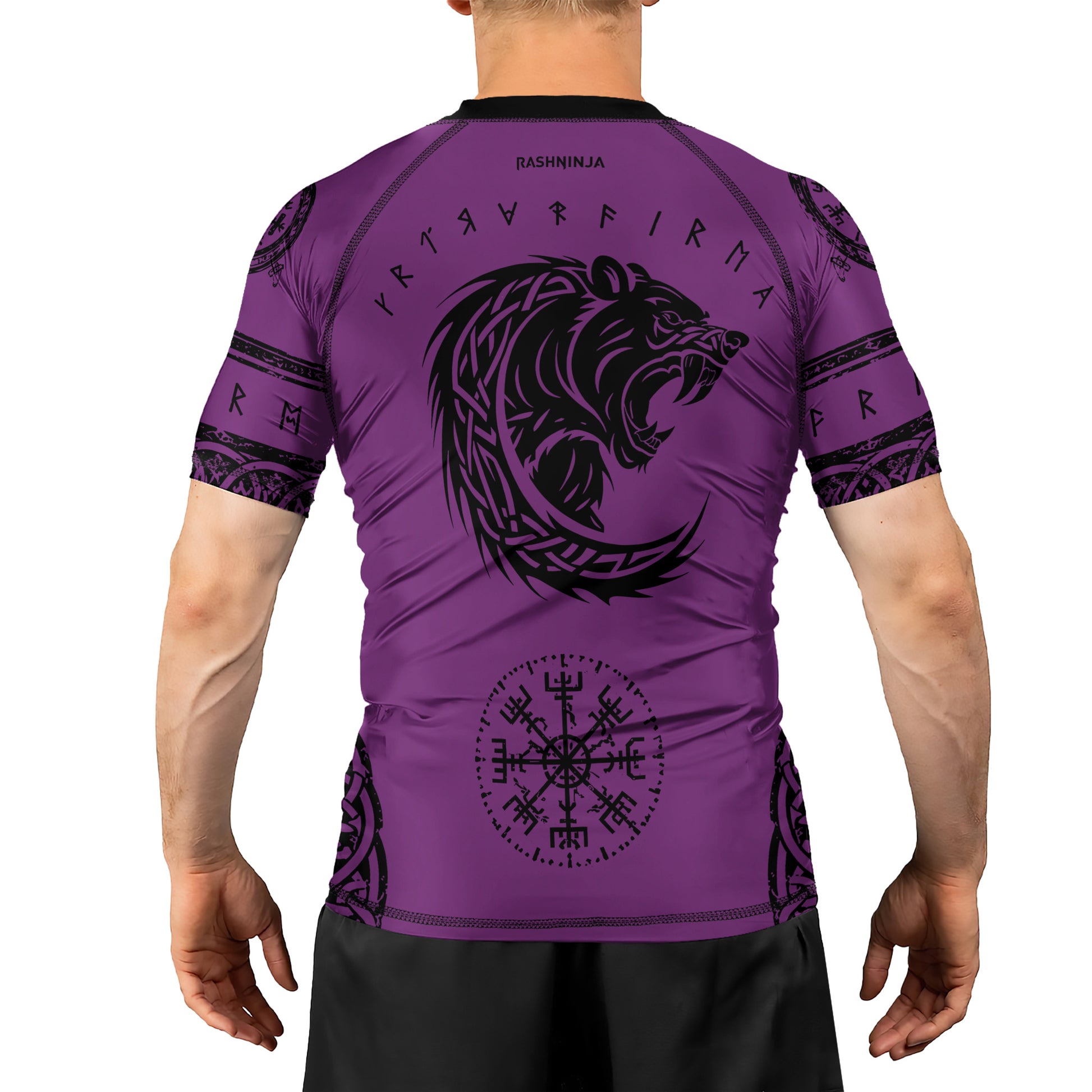 Rashninja Yggdrasil Bear Viking Men's Short Sleeve Rash Guard