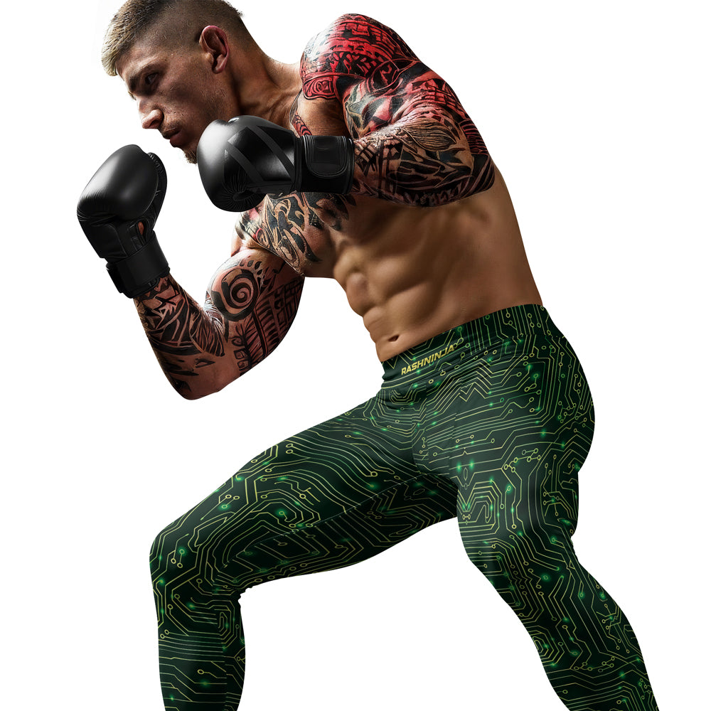 Rashninja Green Cyber Circuit Men's Spats