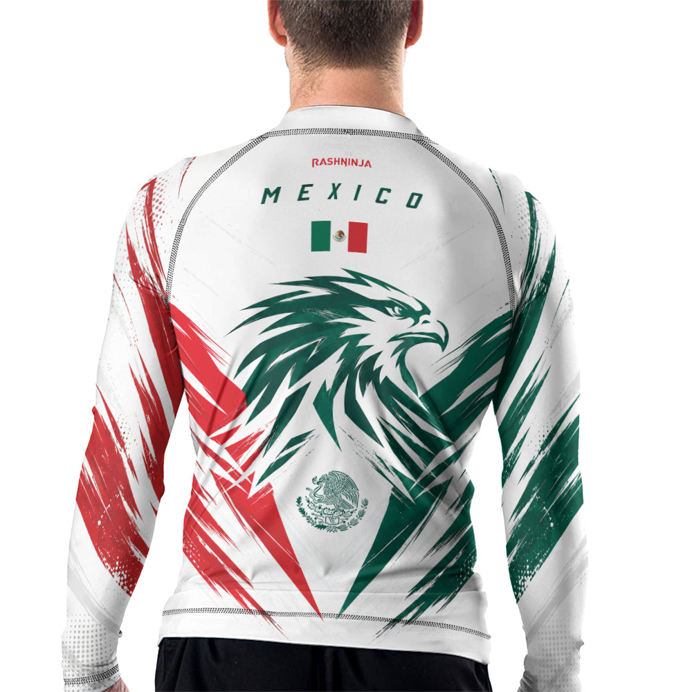 Rashninja Patriot Mexico Flag Men's Long Sleeve Rash Guard