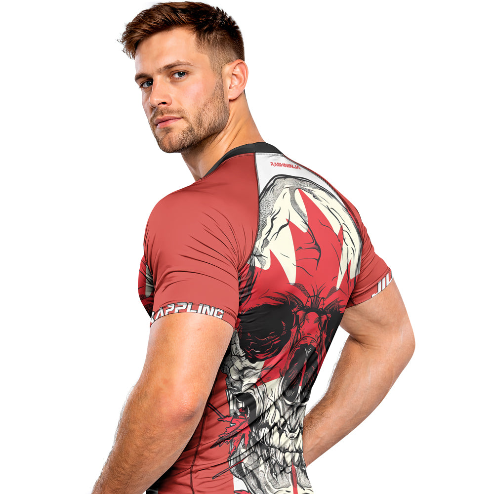 Rashninja Patriot Canada Flag Men's Short Sleeve Rash Guard