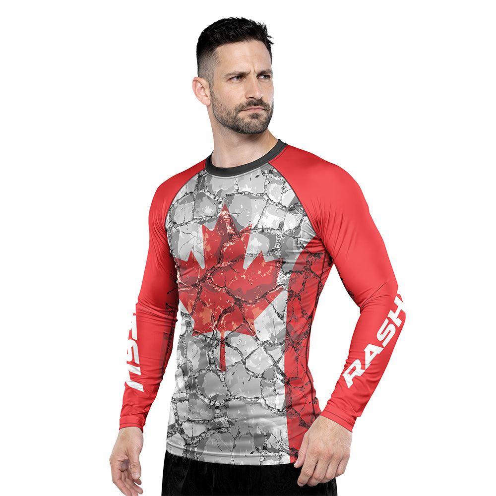 Rashninja Patriot Canada Flag Men's Long Sleeve Rash Guard