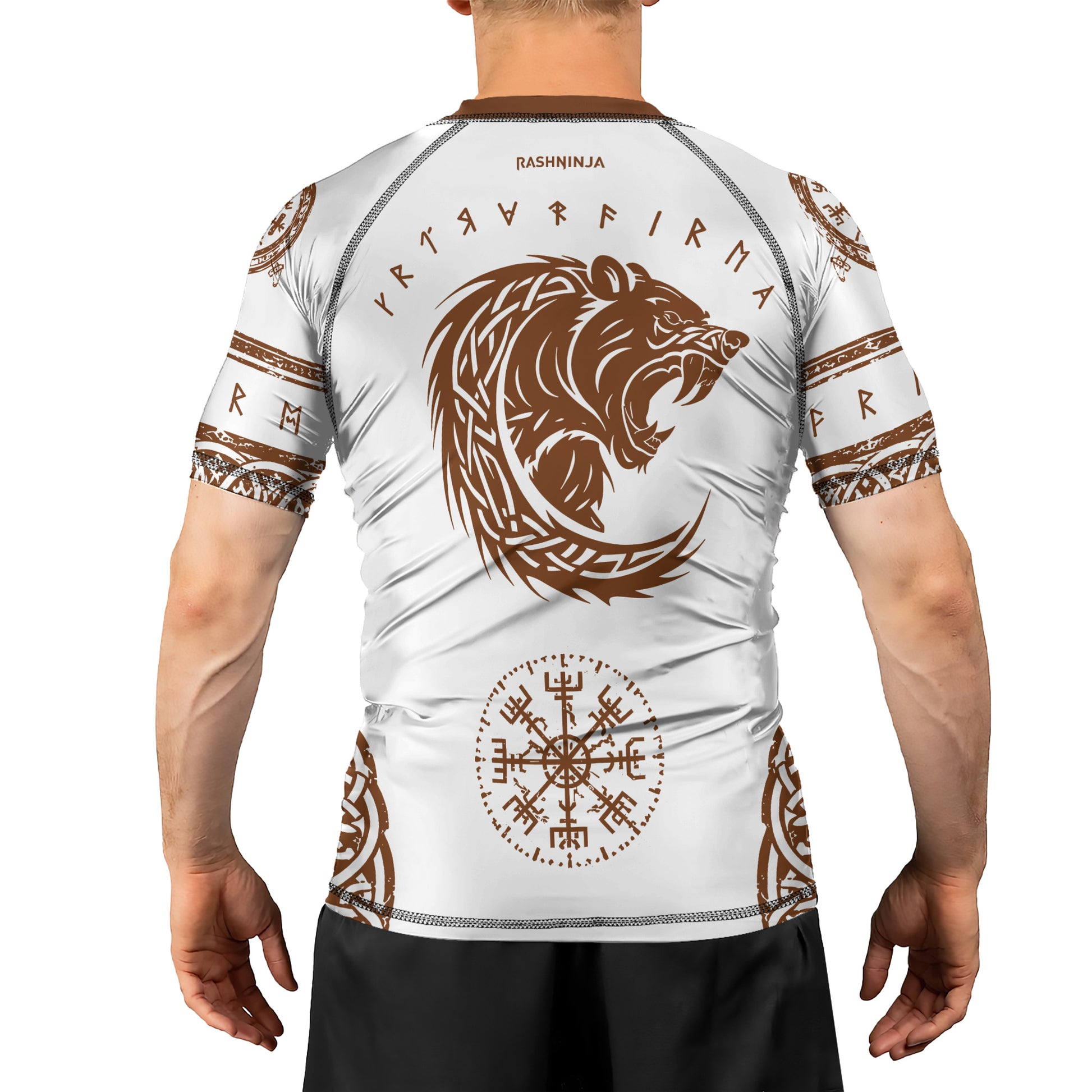 Rashninja Yggdrasil Bear Viking Men's Short Sleeve Rash Guard