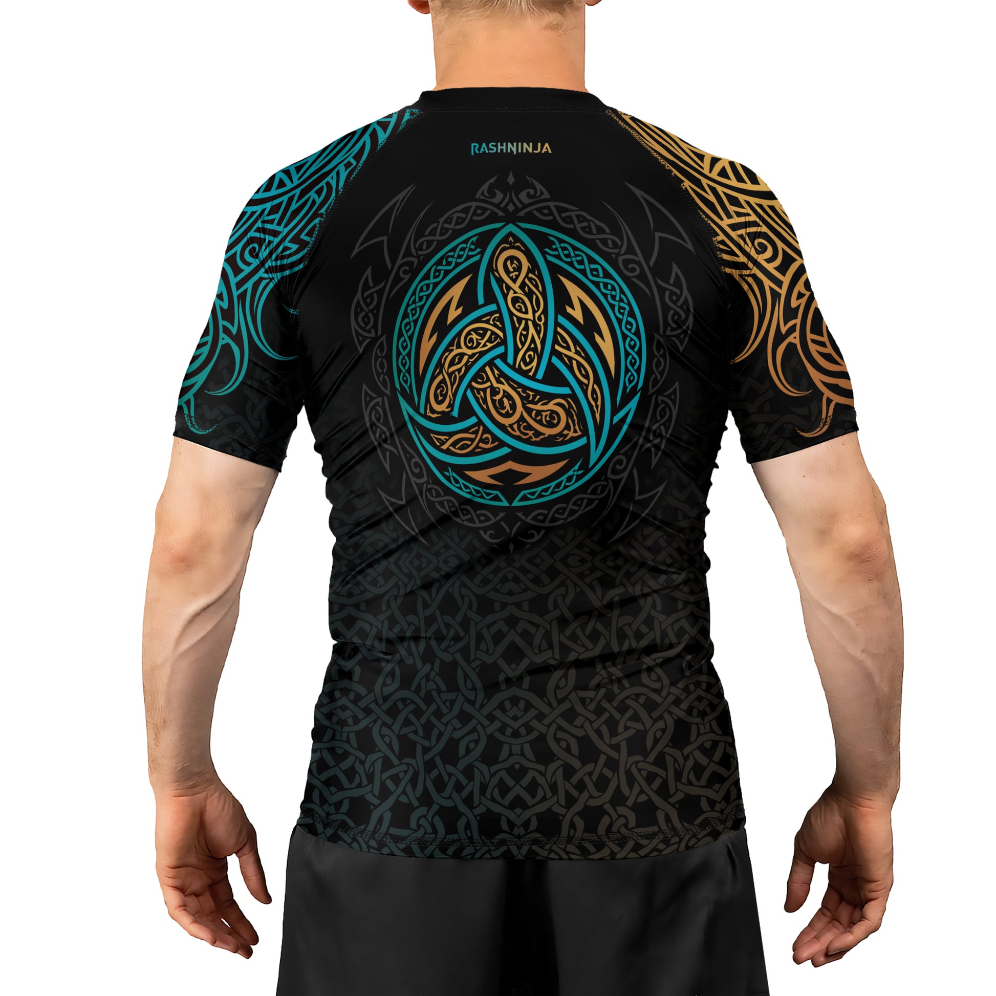 Rashninja Norse Viking Wolf Men's Short Sleeve Rash Guard