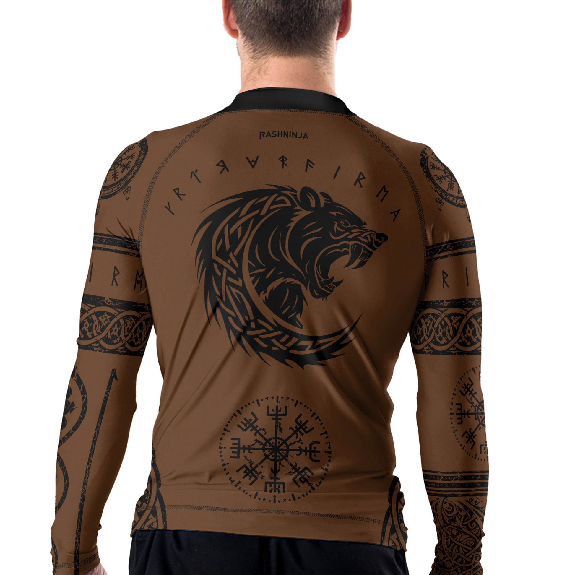 Rashninja Yggdrasil Bear Viking Men's Long Sleeve Rash Guard