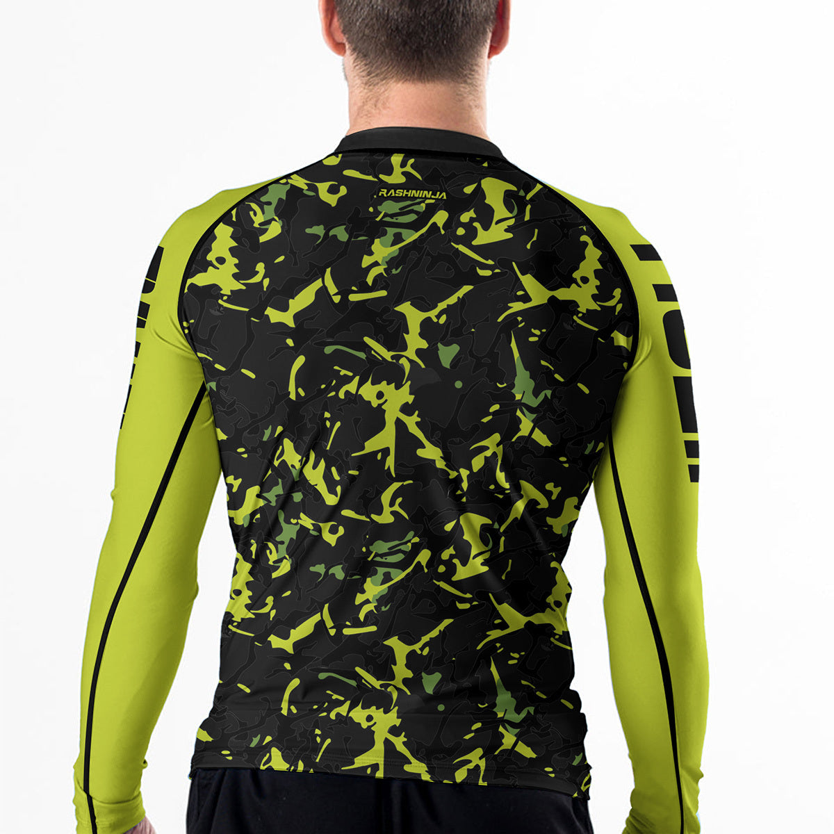 Rashninja Neon Green Camouflage Men's Long Sleeve Rash Guard