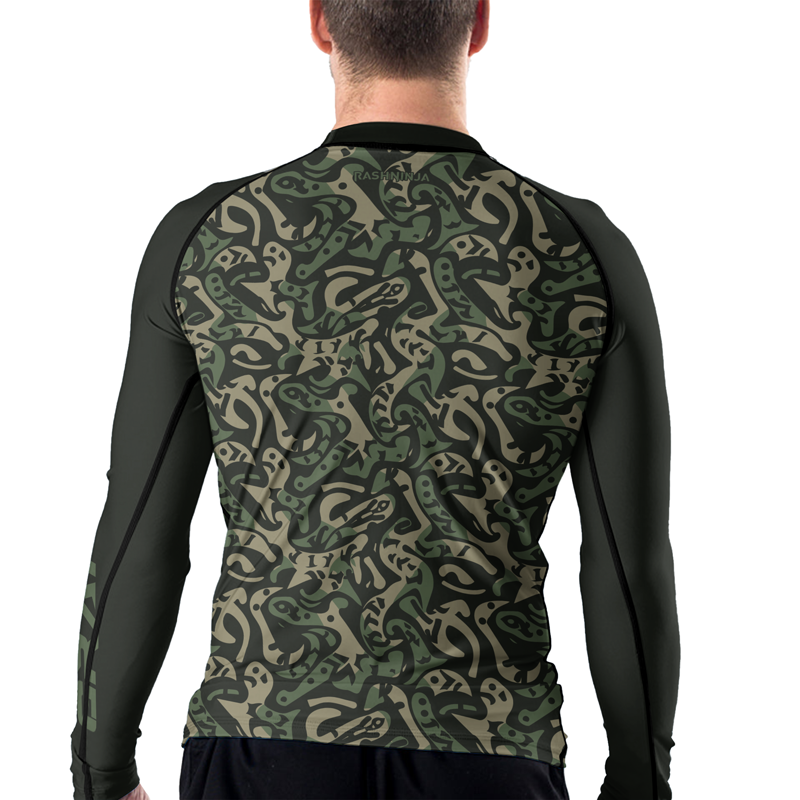 Rashninja Military Abstract Camouflage Men's Long Sleeve Rash Guard