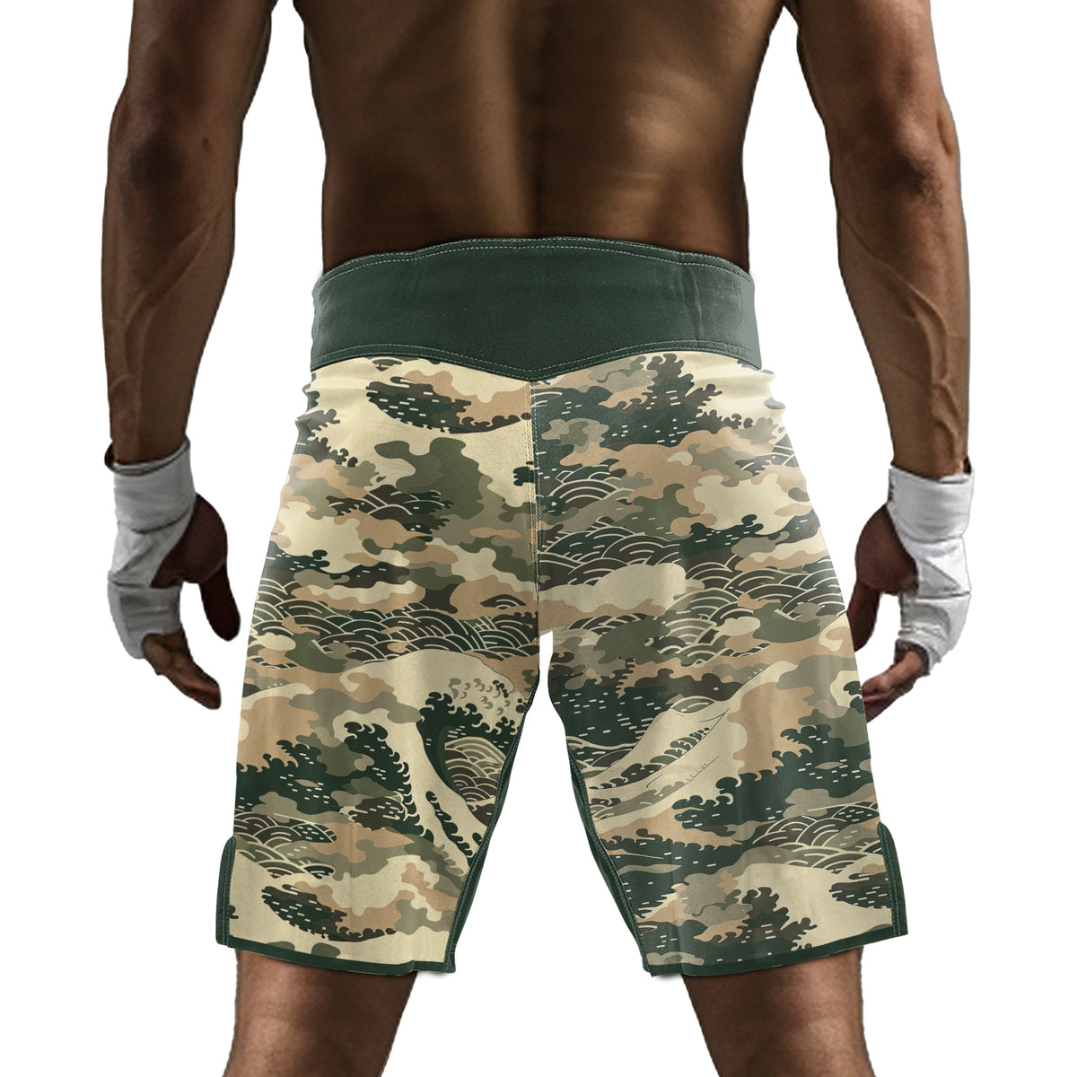 Rashninja Ocean Waves Camouflage Men's Fight Shorts