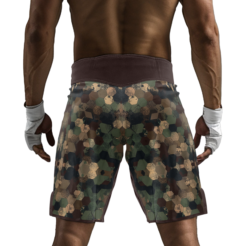 Rashninja Military Hexagon Camouflage Men's Fight Shorts