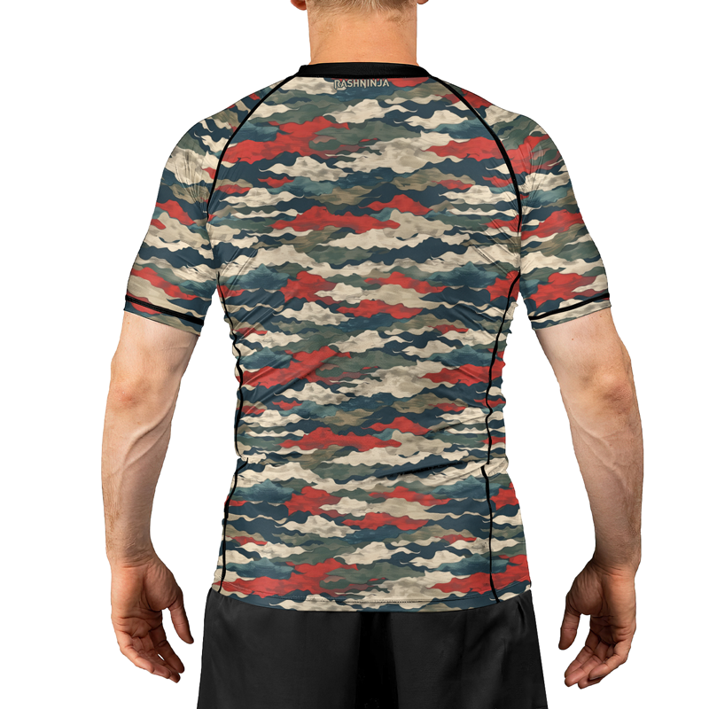 Rashninja Swiss Army Alpenflage Men's Short Sleeve Rash Guard