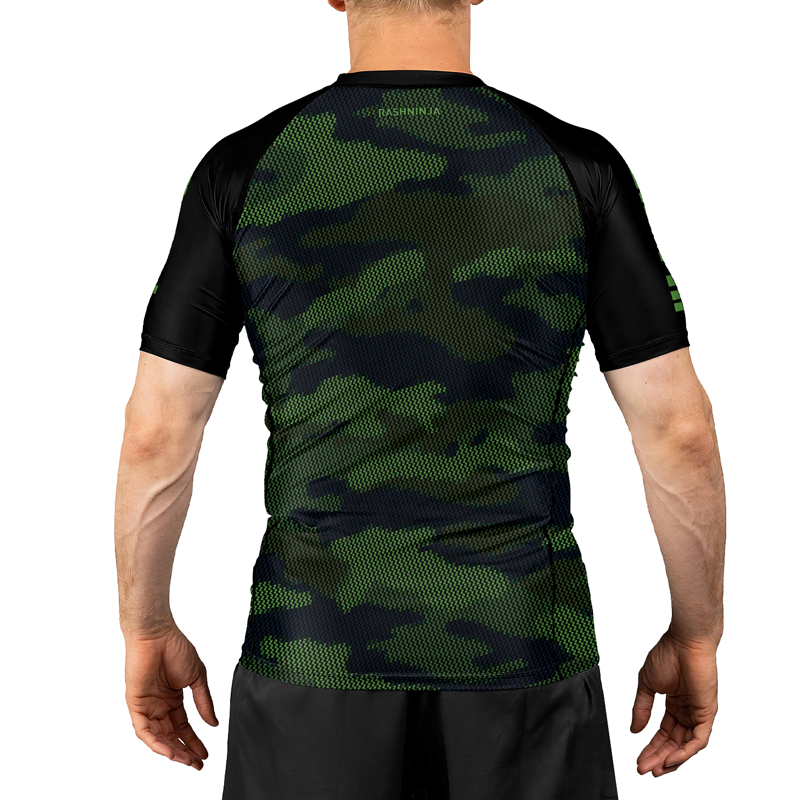 Rashninja Military Woodland Camouflage Men's Short Sleeve Rash Guard