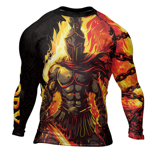 Rashninja Spartan Flame Glory Men's Long Sleeve Rash Guard