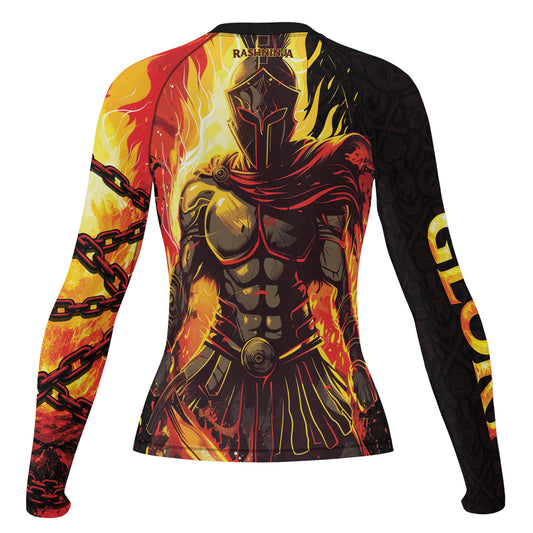 Rashninja Spartan Flame Glory Women's Long Sleeve Rash Guard