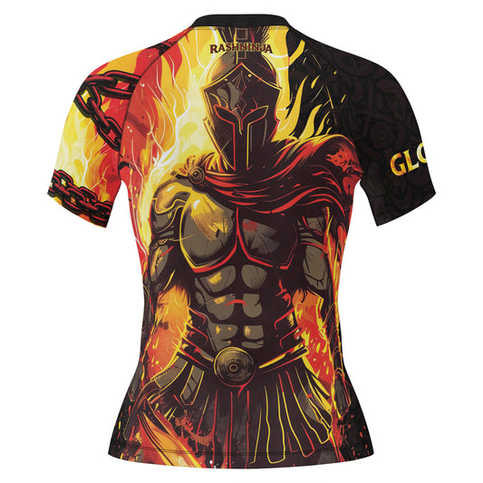 Rashninja Spartan Flame Glory Women's Short Sleeve Rash Guard