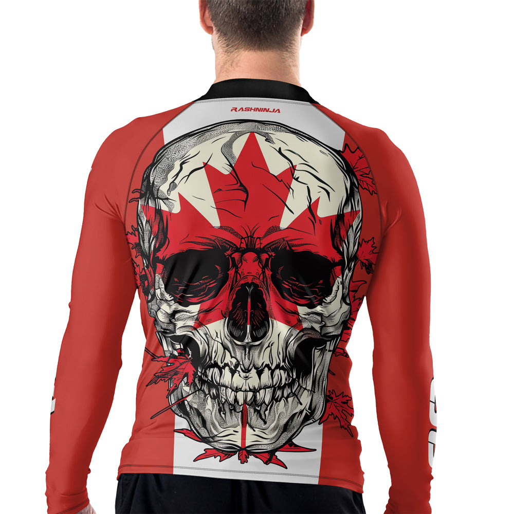 Rashninja Patriot Canada Flag Men's Long Sleeve Rash Guard