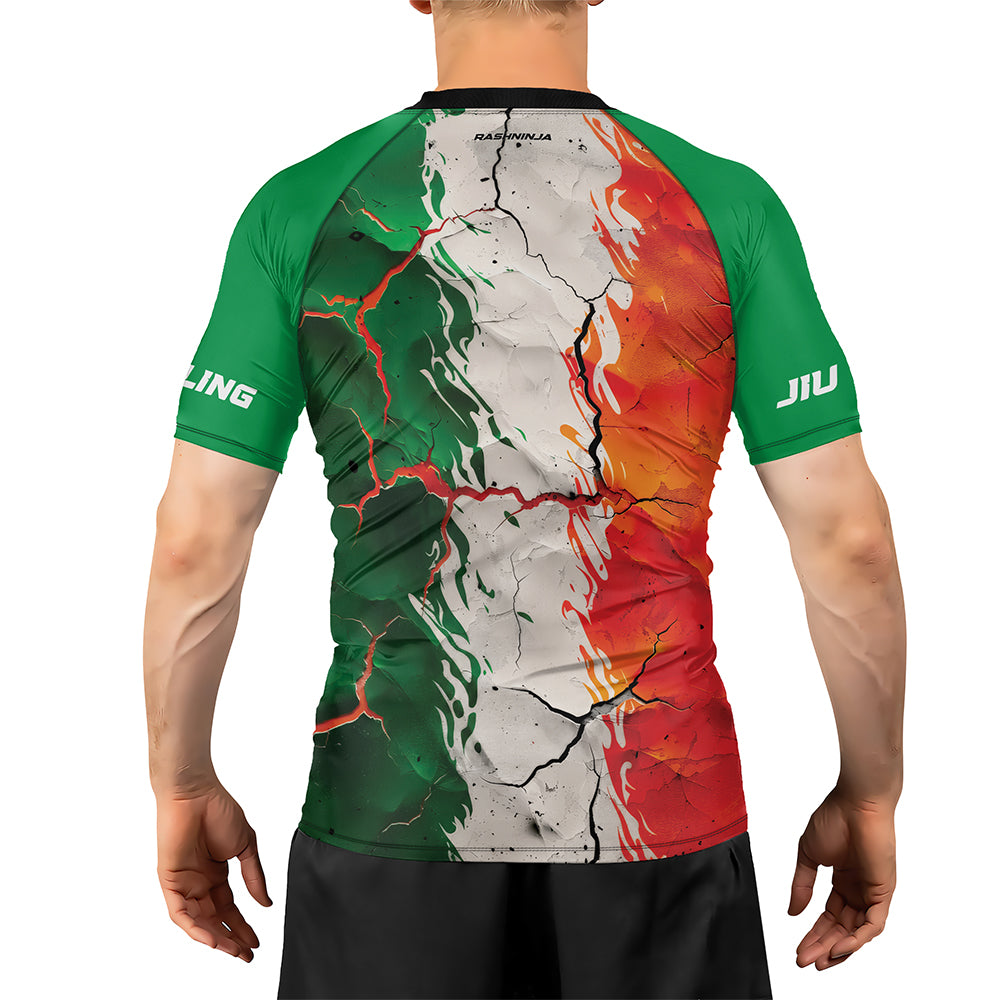 Rashninja Patriot Mexico Flag Men's Short Sleeve Rash Guard