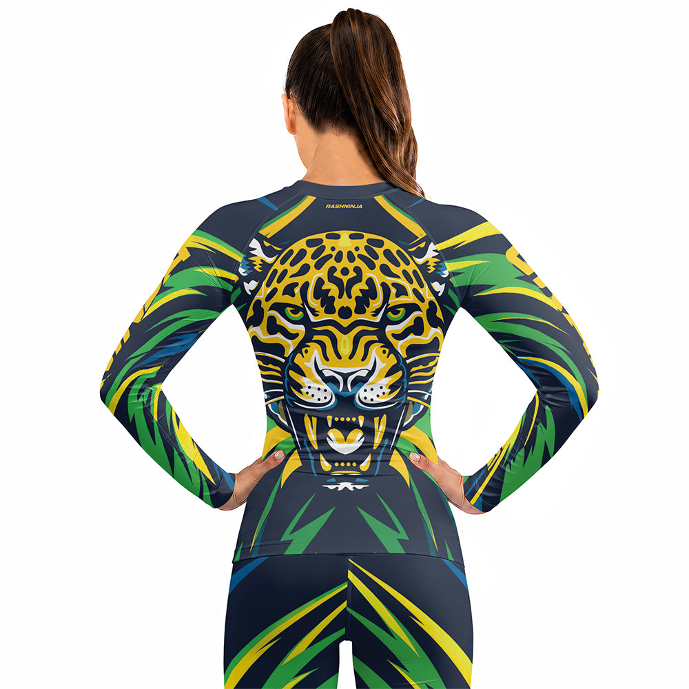 Rashninja Patriot Brazil Flag Women's Long Sleeve Rash Guard