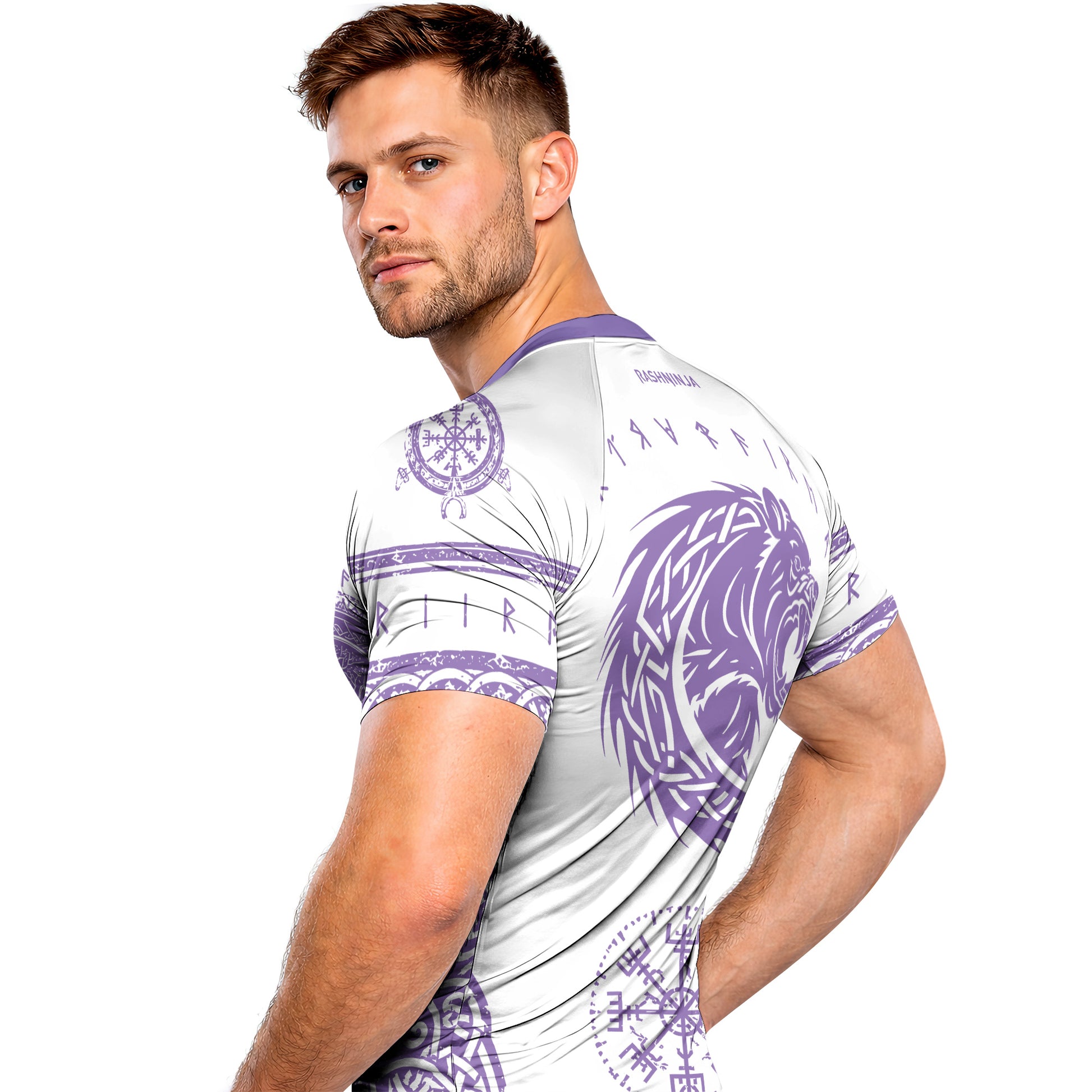 Rashninja Yggdrasil Bear Viking Men's Short Sleeve Rash Guard