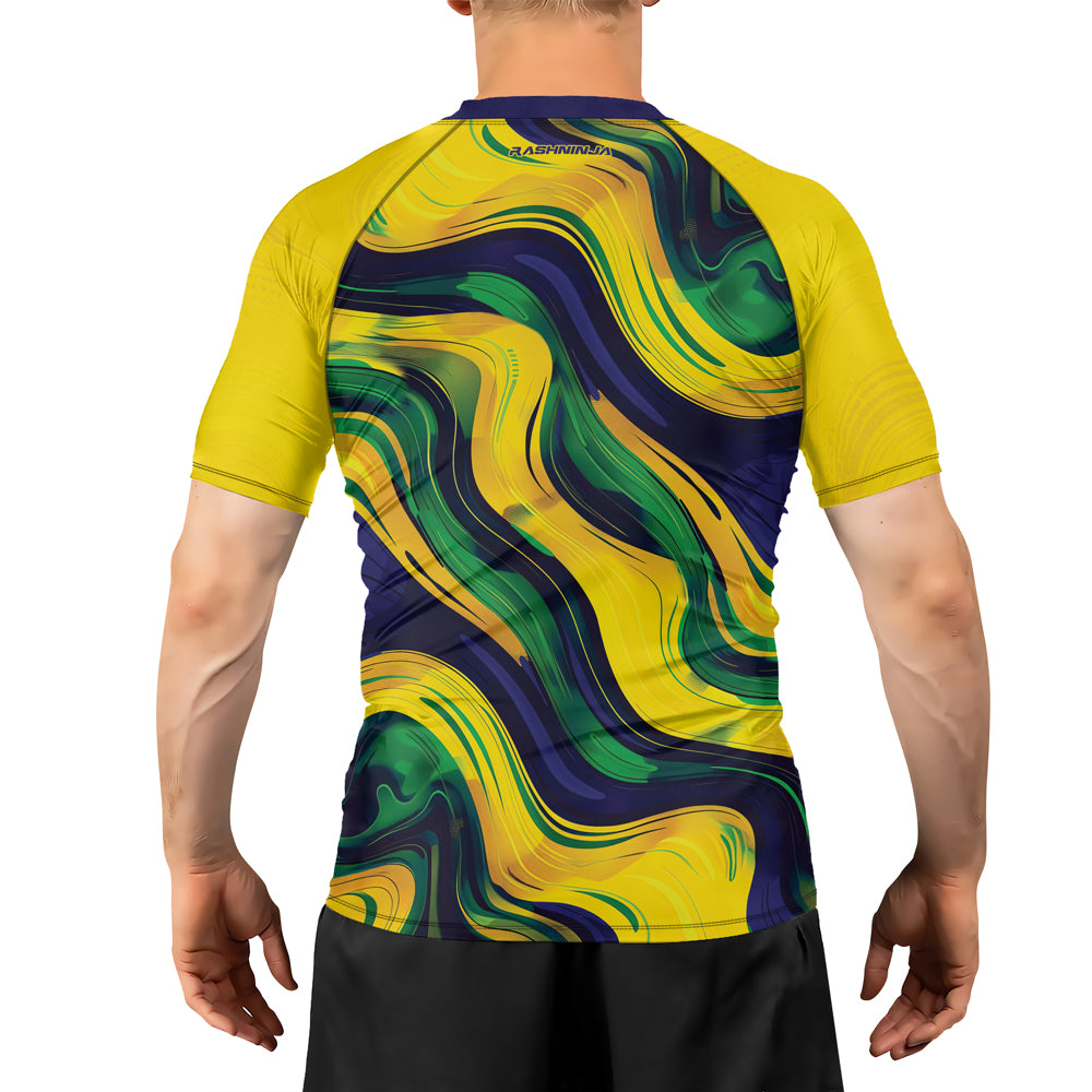 Rashninja Patriot Mexico Flag Men's Short Sleeve Rash Guard