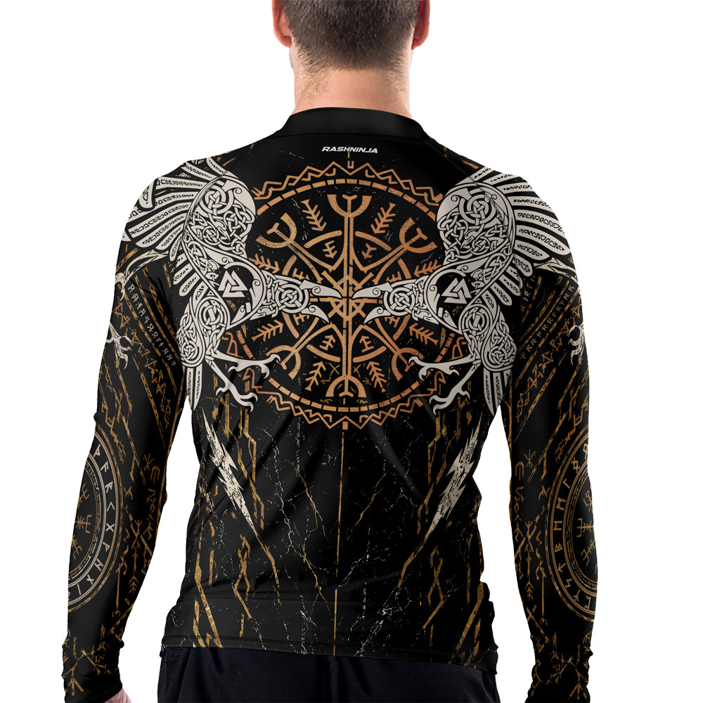 Rashninja Viking Raven Men's Long Sleeve Rash Guard