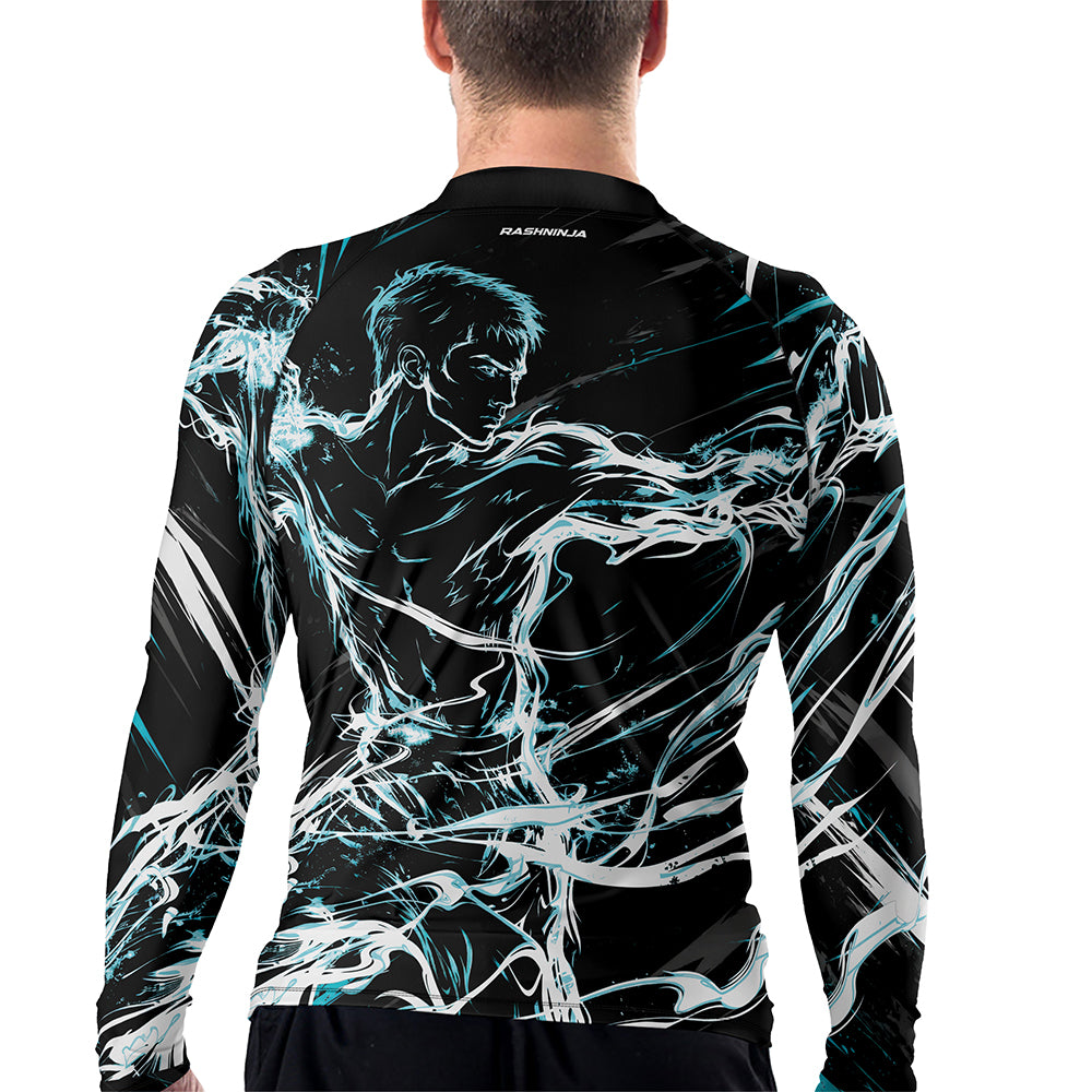 Rashninja Cyber Shadow Fighter Men's Long Sleeve Rash Guard