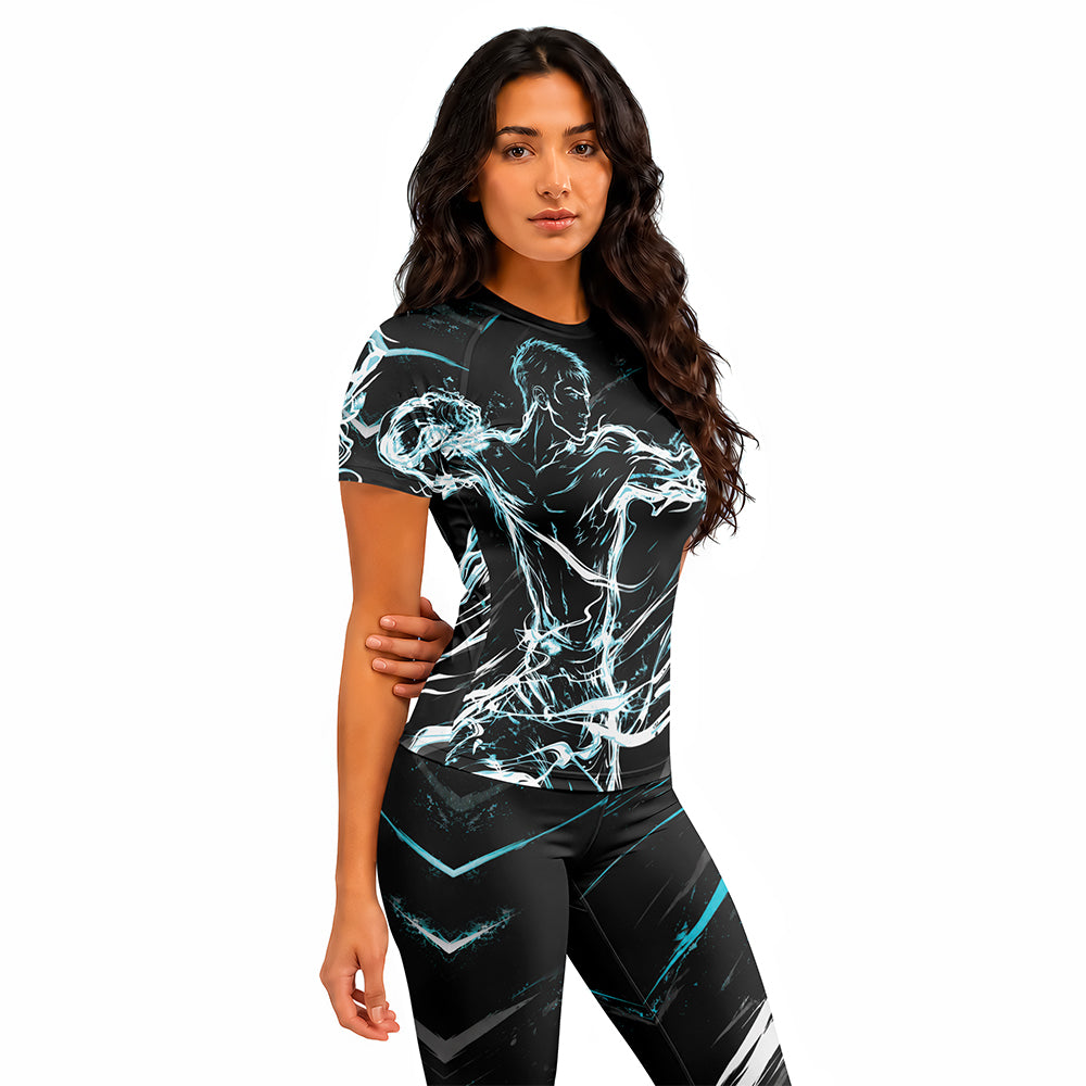 Rashninja Cyber Shadow Fighter Women's Short Sleeve Rash Guard