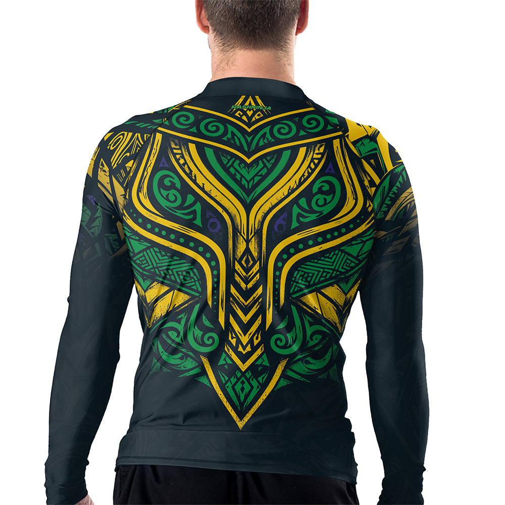 Rashninja Patriot Brazil Flag Men's Long Sleeve Rash Guard