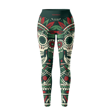 Rashninja Aztec Tribal Skull Mandala Women's Leggings