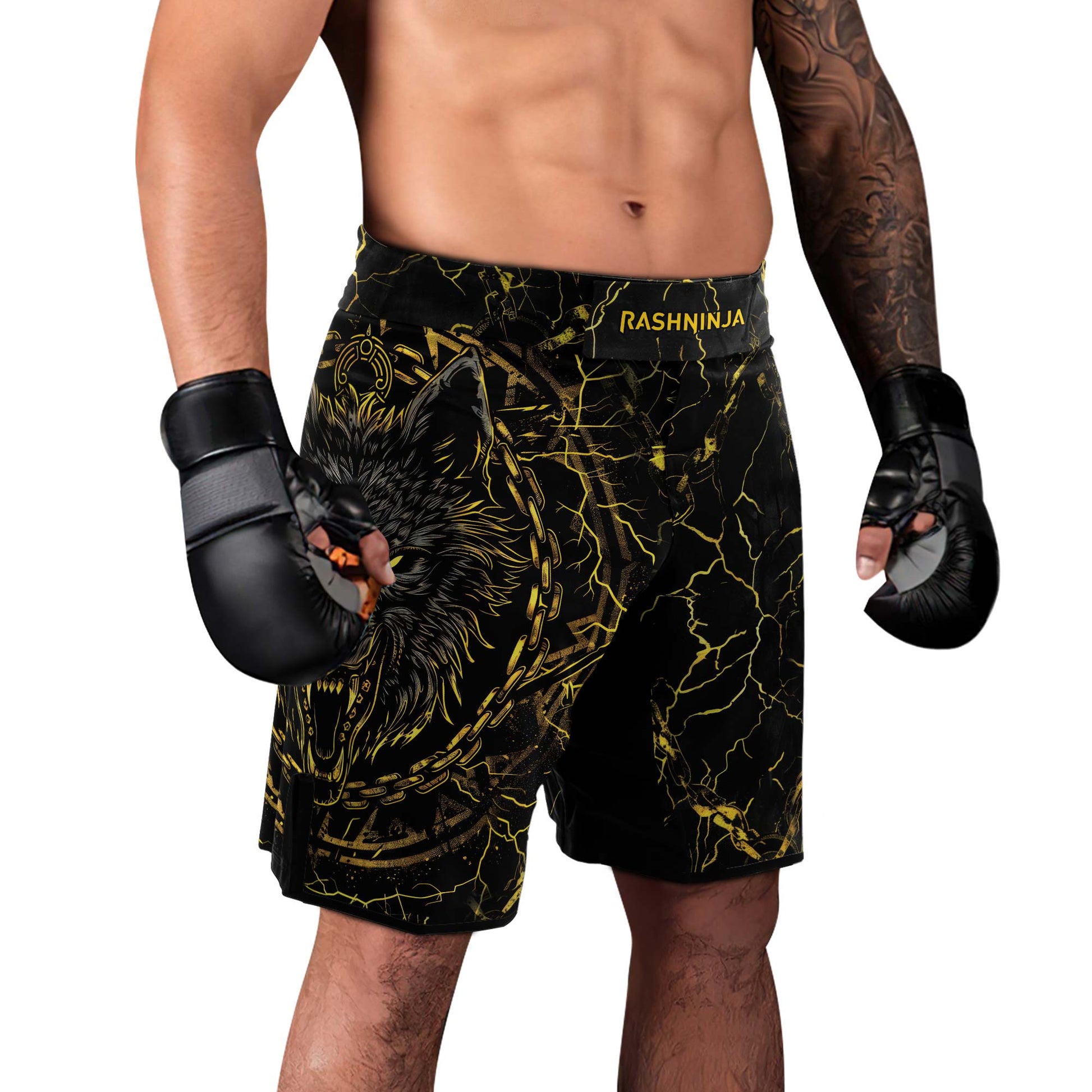 Rashninja Viking Fenrir Wol Men's Fight Shorts