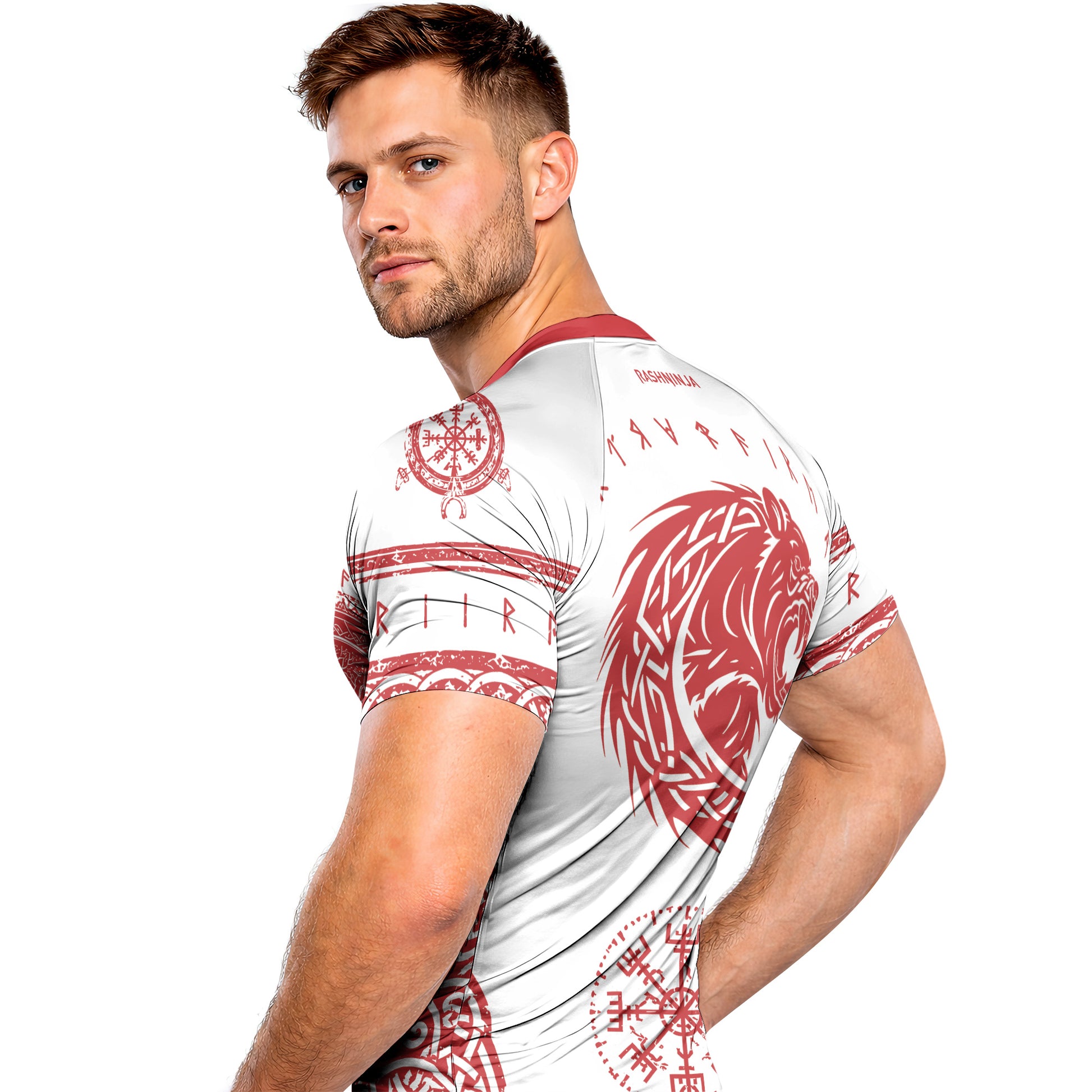 Rashninja Yggdrasil Bear Viking Men's Short Sleeve Rash Guard