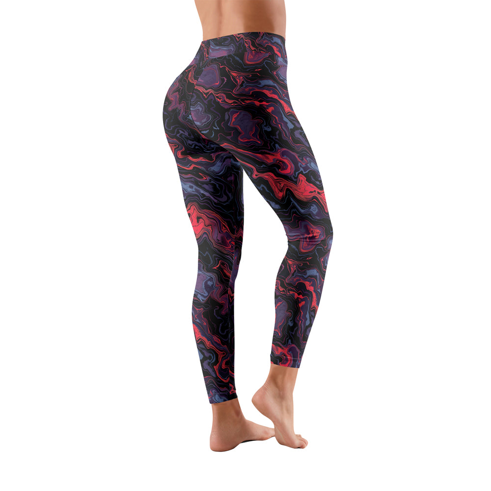 Rashninja Red Cyber Marble Women's Leggings