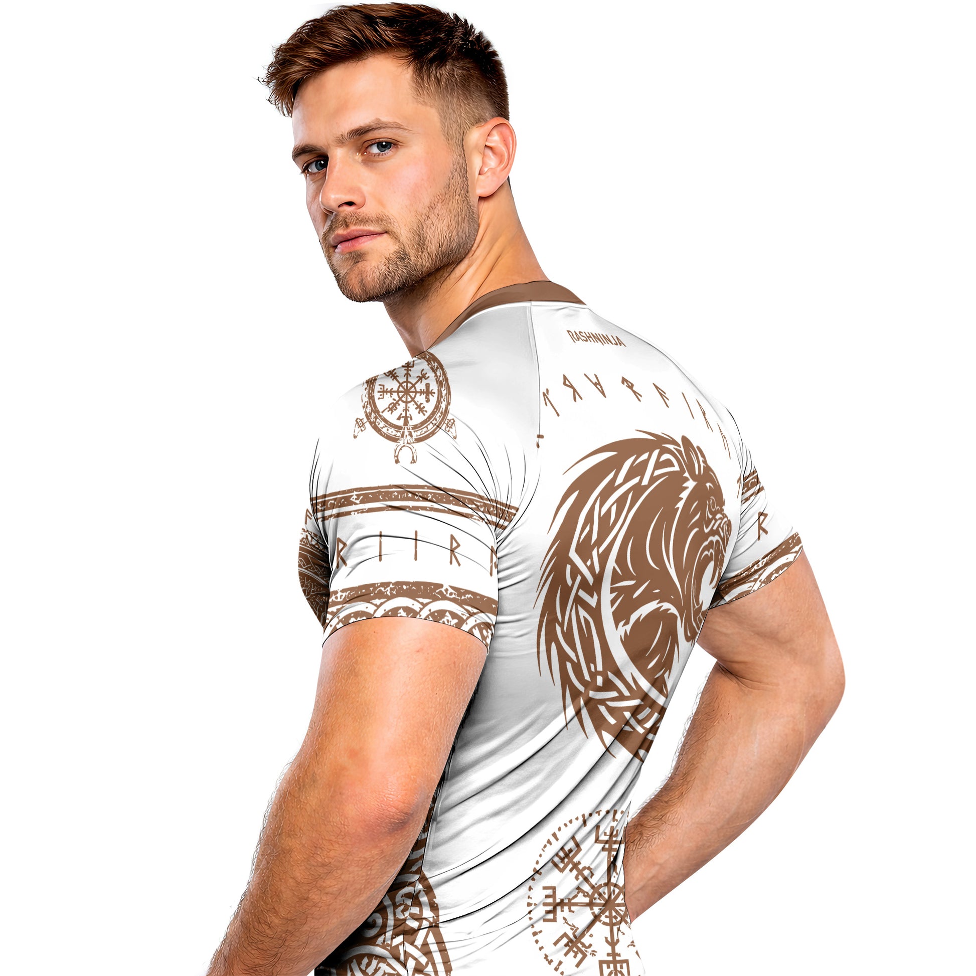 Rashninja Yggdrasil Bear Viking Men's Short Sleeve Rash Guard