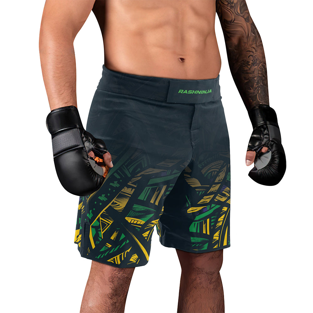 Rashninja Patriot Brazil Flag Men's Fight Shorts