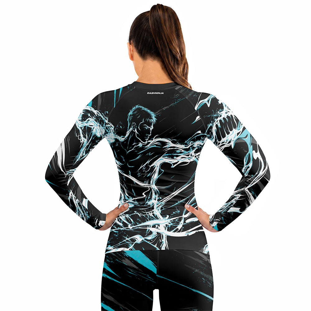 Rashninja Cyber Shadow Fighter Women's Long Sleeve Rash Guard