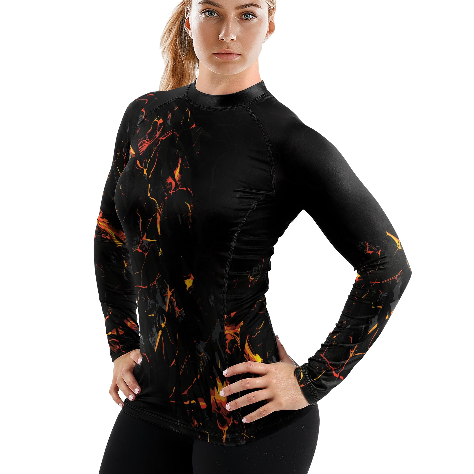 Rashninja Cyber Lava Women's Long Sleeve Rash Guard