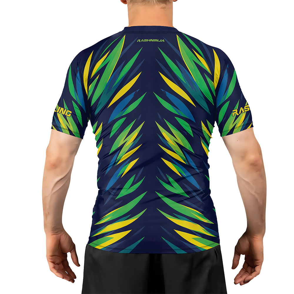 Rashninja Patriot Mexico Flag Men's Short Sleeve Rash Guard