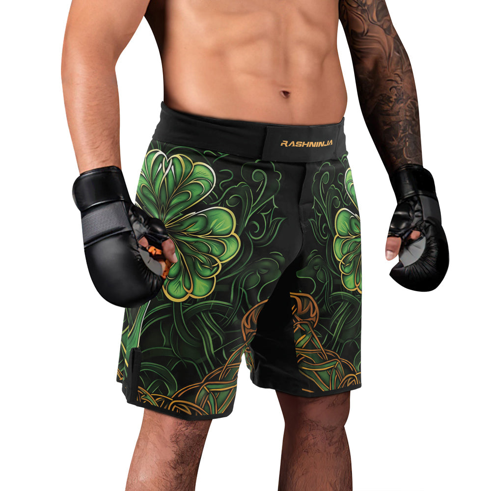 Rashninja Irish Celtic Clover Men's Fight Shorts – St. Patrick's Day Edition