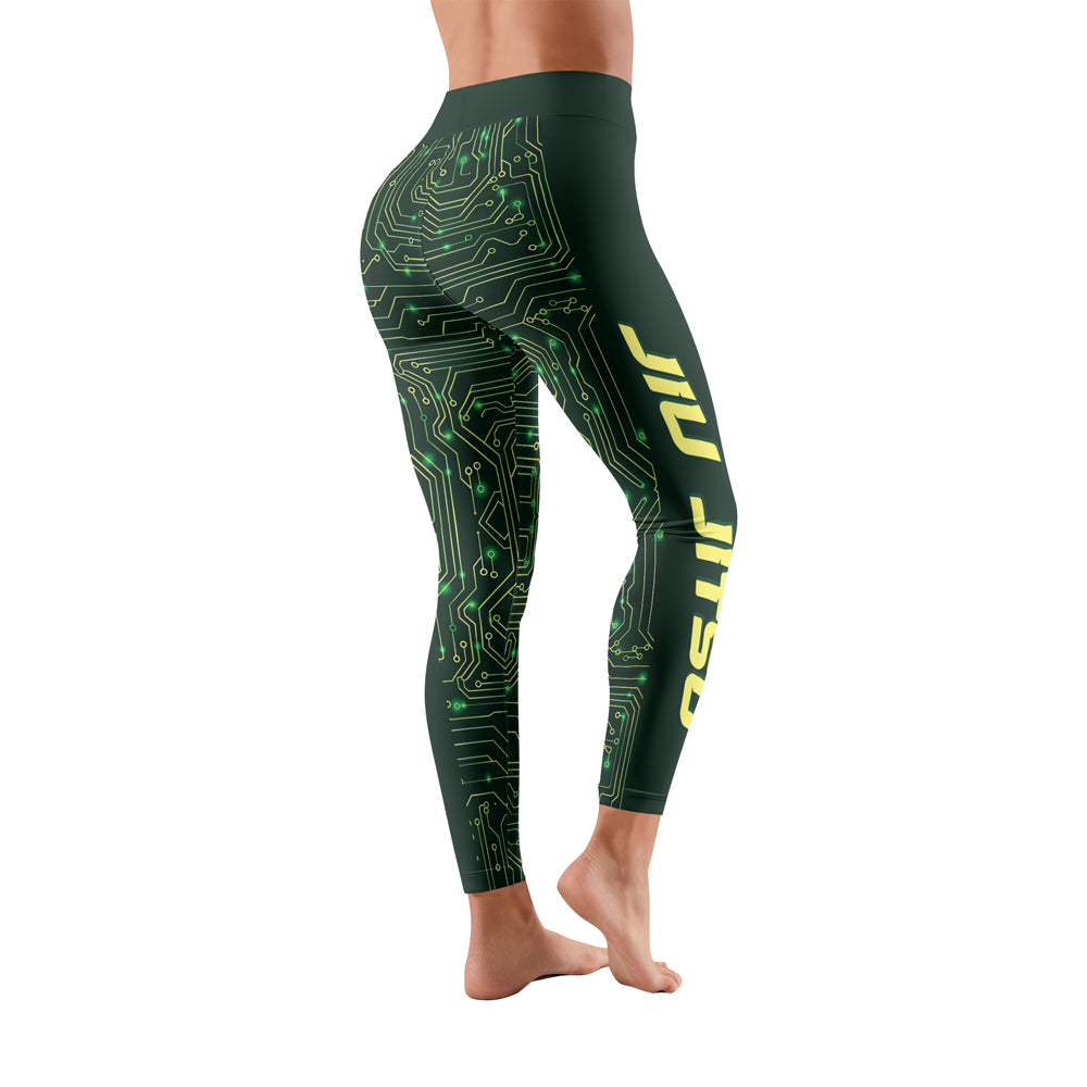 Rashninja Green Cyber Circuit Women's Leggings