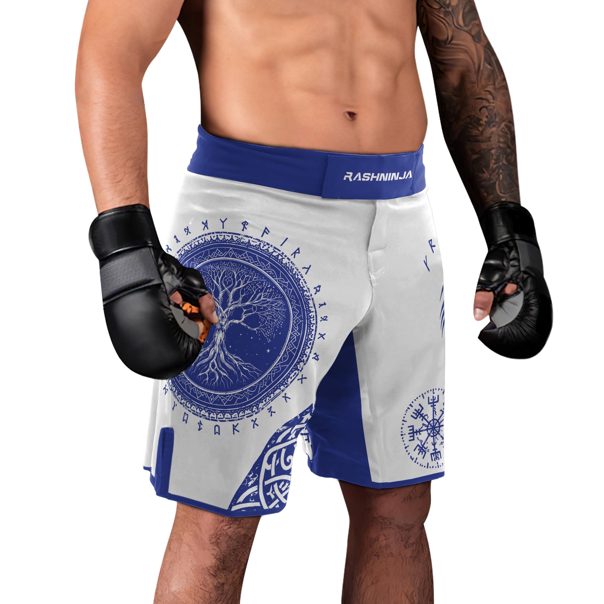 Rashninja Yggdrasil Bear Viking Men's Fight Shorts