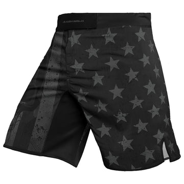 Rashninja Patriotic Skull Flag Men's Fight Shorts

