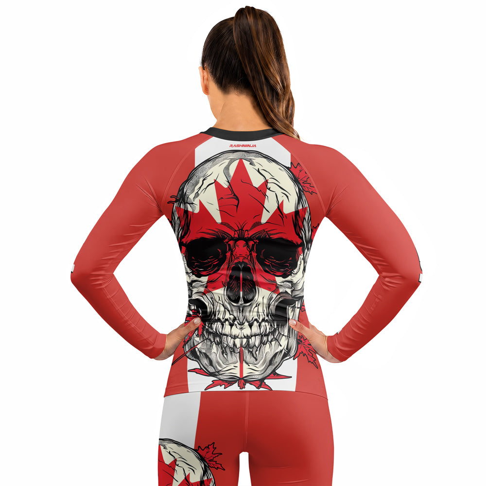 Rashninja Patriot Canada Flag Women's Long Sleeve Rash Guard