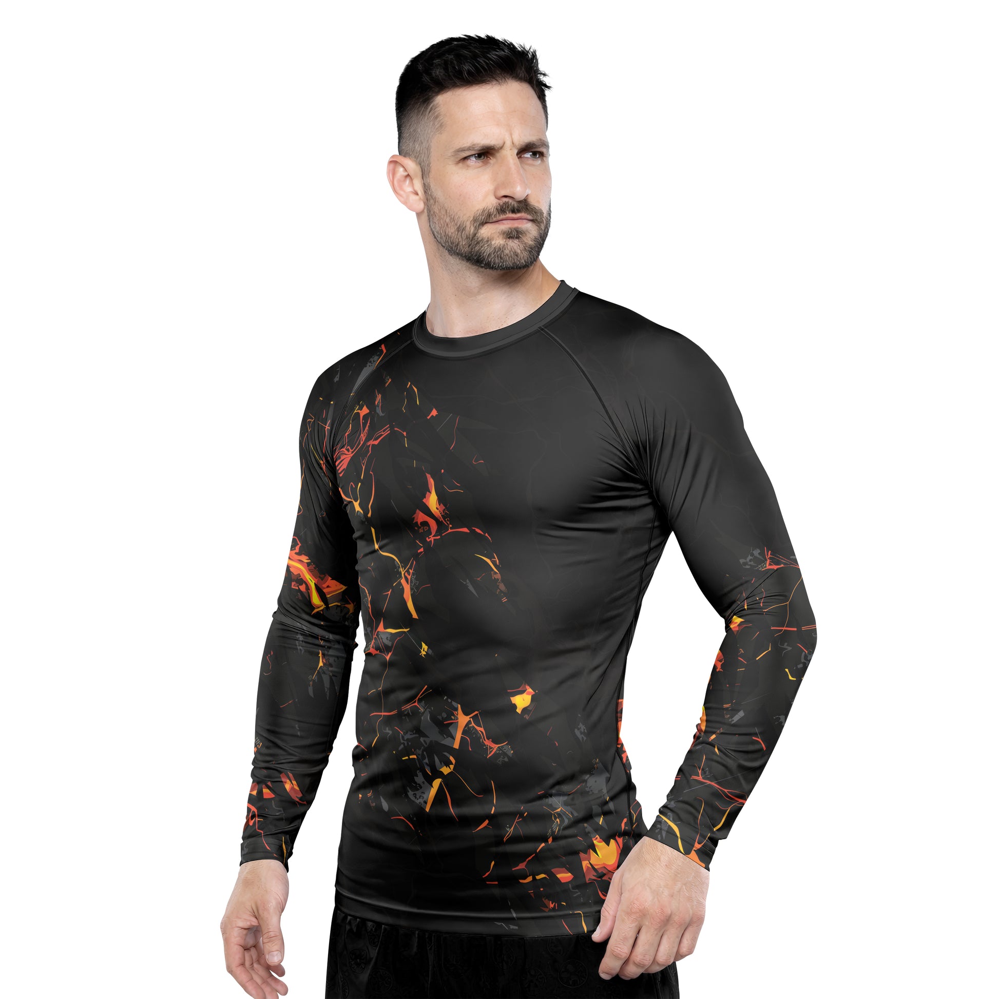 Rashninja Cyber Lava Men's Long Sleeve Rash Guard