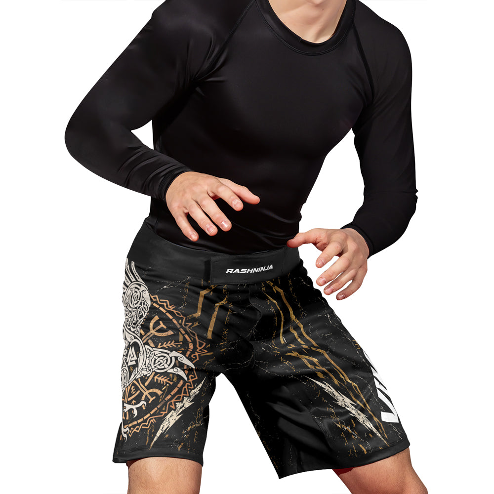 Rashninja Viking Raven Men's Fight Shorts
