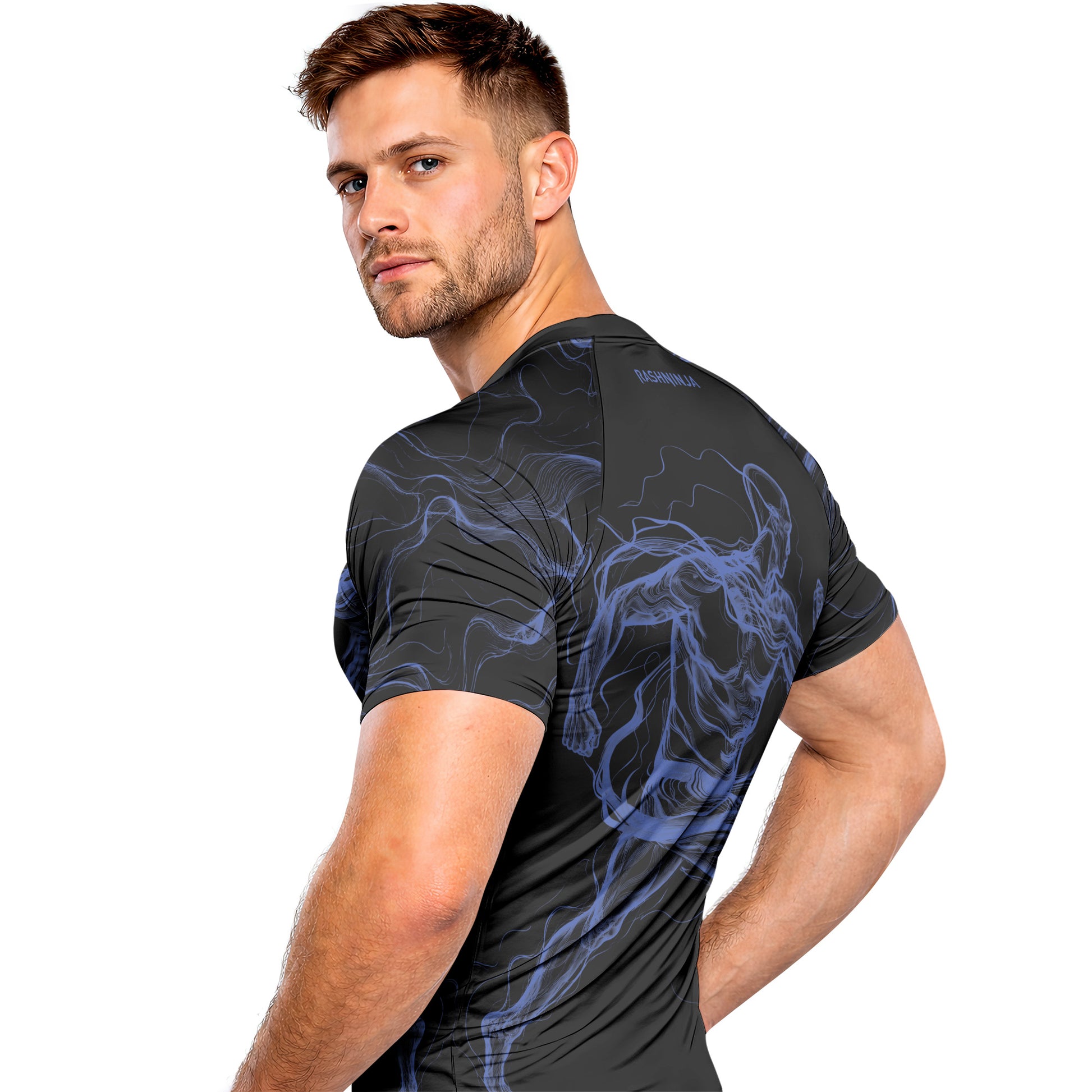 Rashninja Cyber Energy Motion Men's Short Sleeve Rash Guard