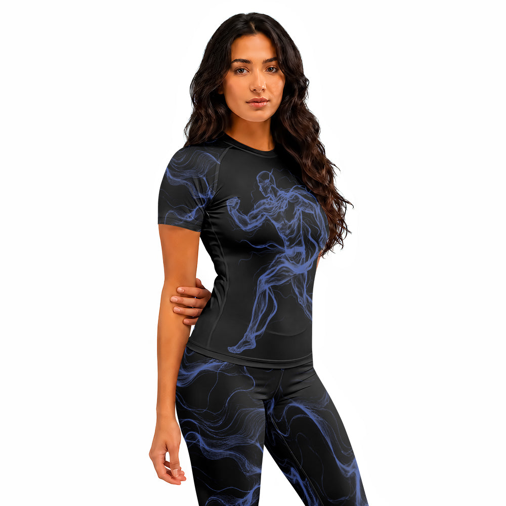 Rashninja Cyber Energy Motion Women's Short Sleeve Rash Guard