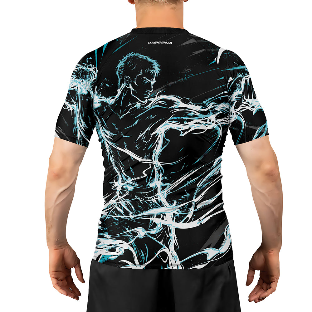 Rashninja Cyber Shadow Fighter Men's Short Sleeve Rash Guard