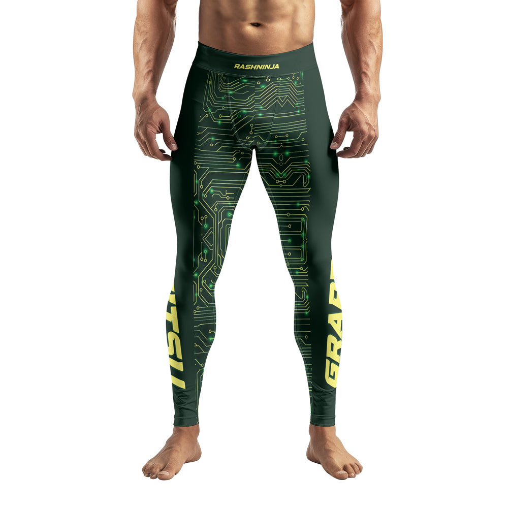 Rashninja Green Cyber Circuit Men's Spats