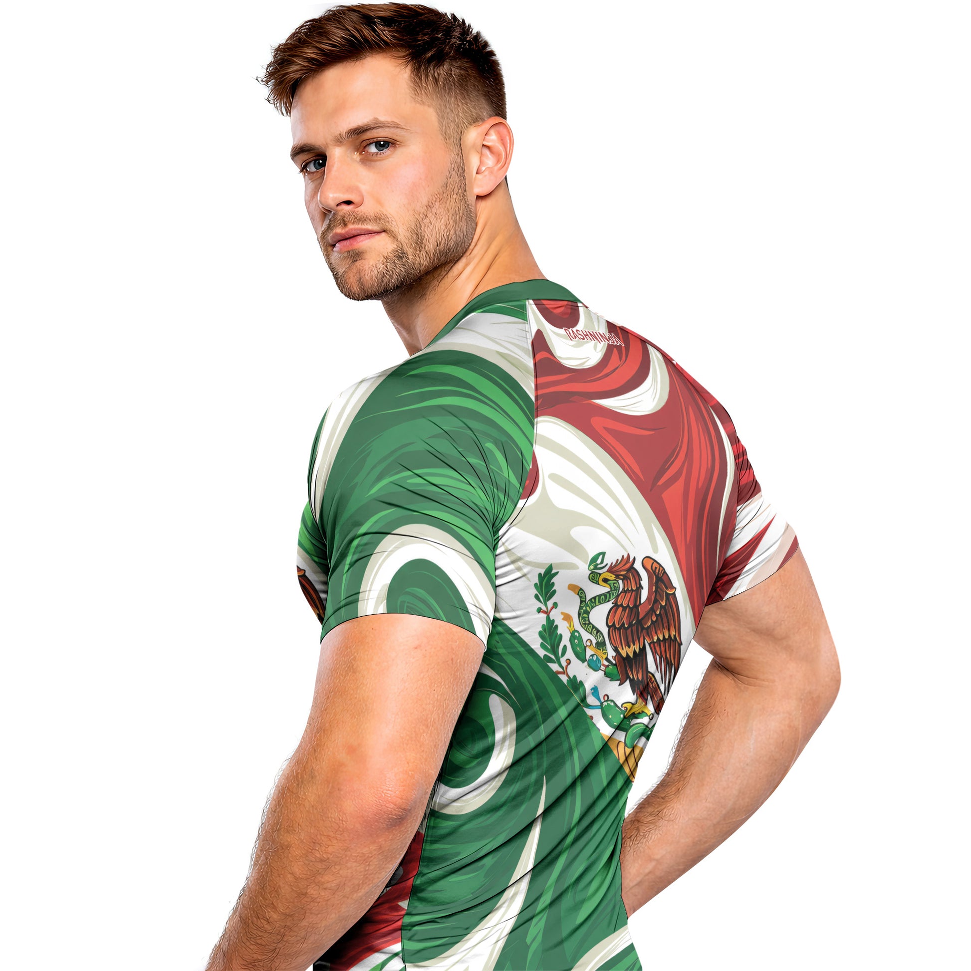 Rashninja Patriot Mexico Flag Men's Short Sleeve Rash Guard