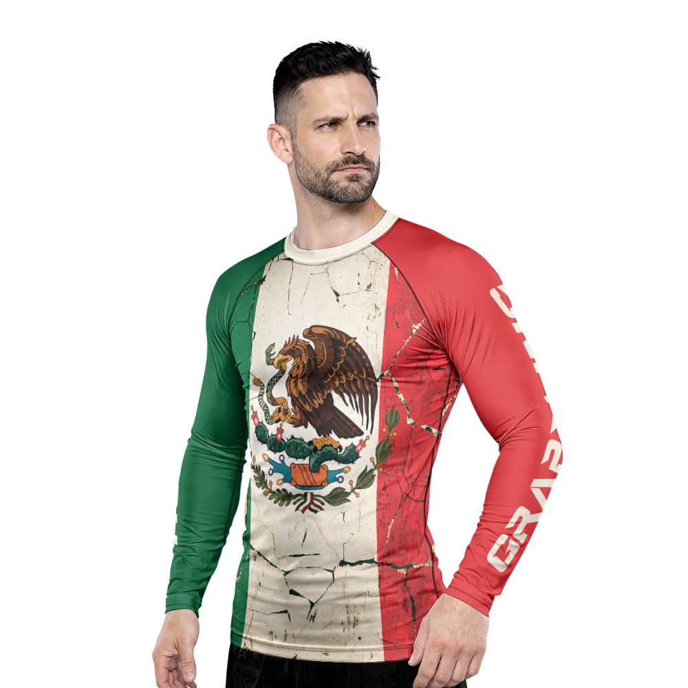 Rashninja Patriot Mexico Flag Men's Long Sleeve Rash Guard