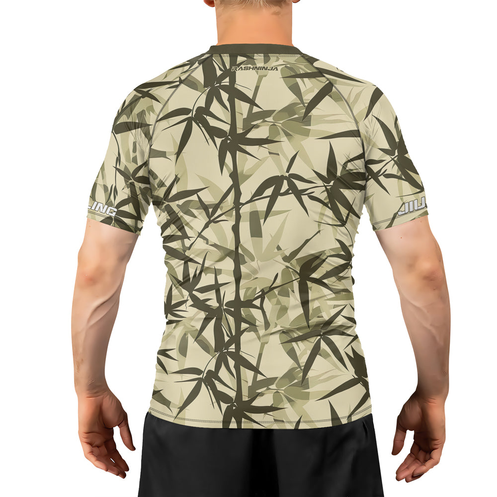 Bamboo Rash Guard Rashninja Bamboo Camouflage Men's Short Sleeve Rash Guard